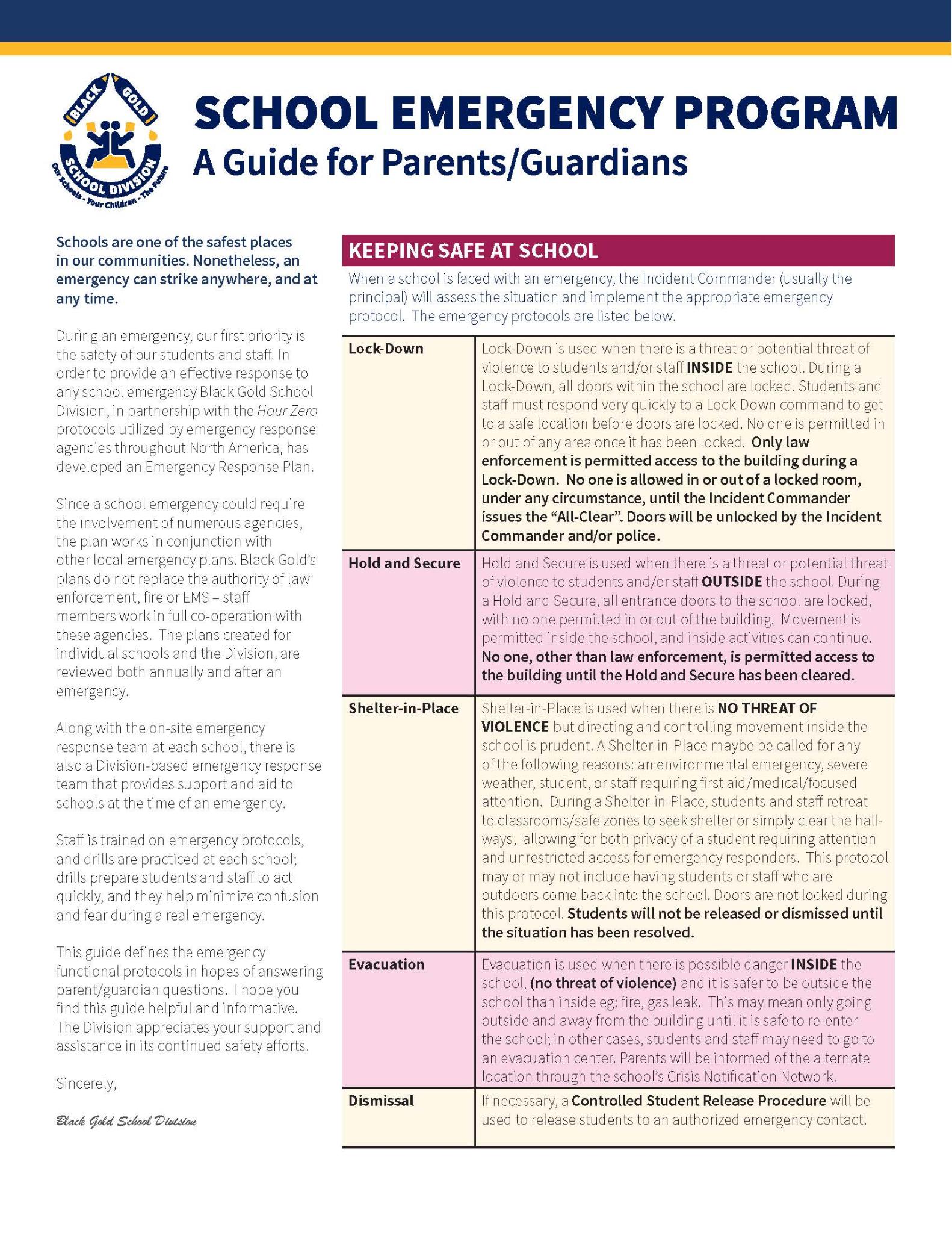 2024 School Emergency Program Brochure Page 1